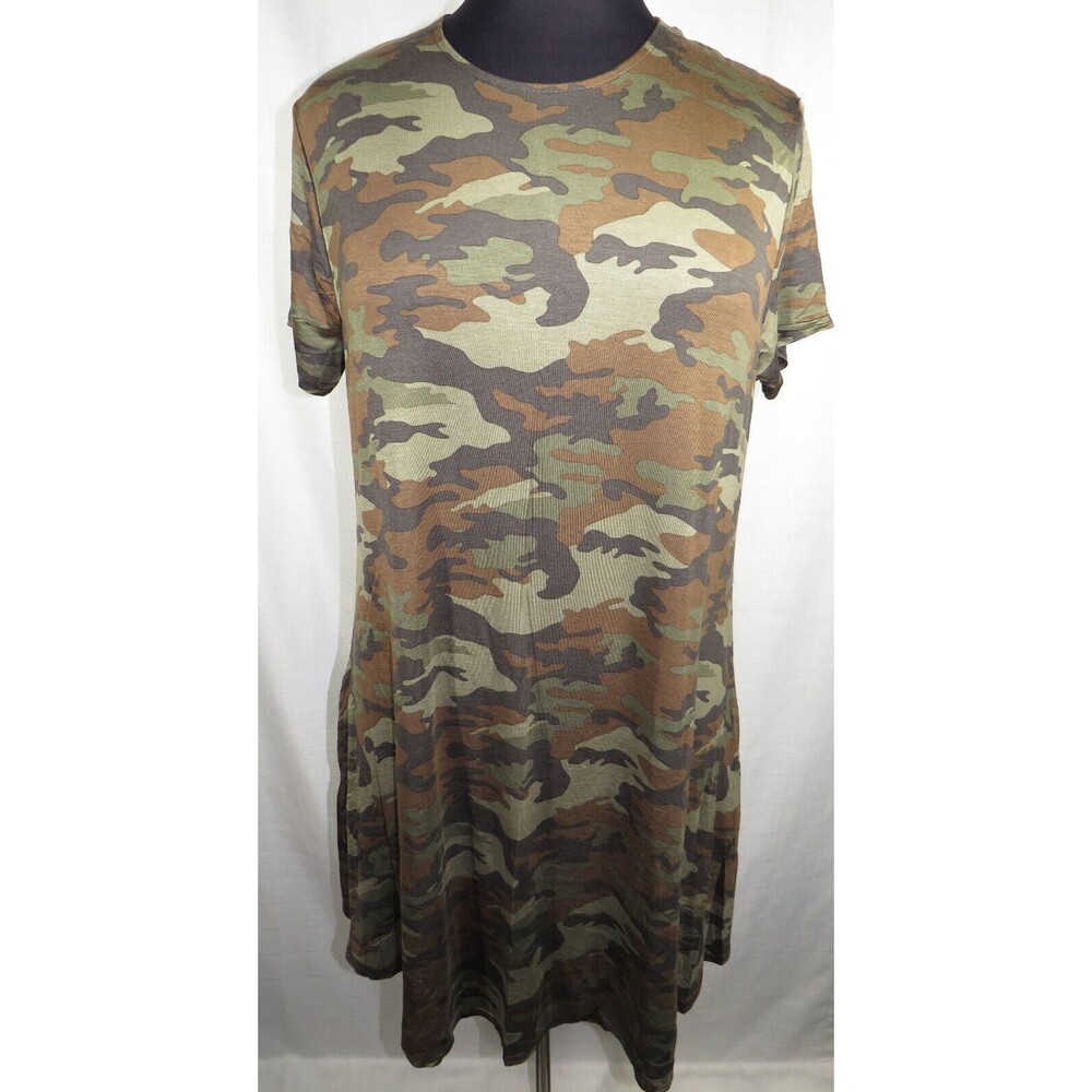 Riley & James Camouflage Short Sleeve Dress With Pockets Plus Size 3X